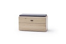 Bank >Barceloni< in Balkeneiche Bianco aus Holz - 90x47x38cm (BxHxT)
