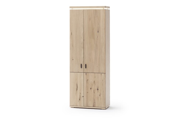 Garderobenschrank >Barceloni< in Balkeneiche aus Holz - 75x204x38cm (BxHxT)