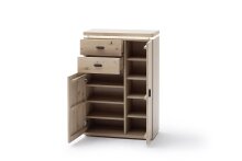 Schuhschrank >Barceloni< in Balkeneiche Bianco aus Holz - 75x111x38cm (BxHxT)
