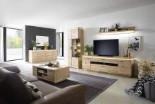 Schrank-Set >Barceloni< in Balkeneiche Bianco aus Holz - 300x204x50cm (BxHxT)