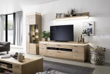 Schrank-Set >Barceloni< in Balkeneiche Bianco aus Holz - 300x204x50cm (BxHxT)