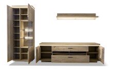 Schrank-Set >Barceloni< in Balkeneiche Bianco aus...