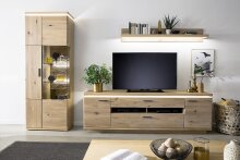 Schrank-Set >Barceloni< in Balkeneiche Bianco aus Holz - 300x204x50cm (BxHxT)