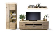 Schrank-Set >Barceloni< in Balkeneiche Bianco aus...