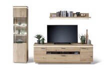 Schrank-Set >Barceloni< in Balkeneiche Bianco aus...