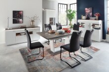 Beistellschrank >Bello< in Weiß matt aus Holzwerkstoff - 180x81x44cm (BxHxT)