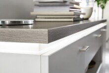 Beistellschrank >Bello< in Weiß matt aus Holzwerkstoff - 180x81x44cm (BxHxT)
