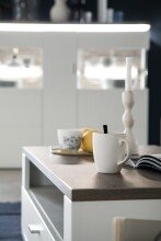 Beistellschrank >Bello< in Weiß matt aus Holzwerkstoff - 150x125x37cm (BxHxT)