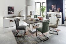 Beistellschrank >Bello< in Weiß matt aus Holzwerkstoff - 150x125x37cm (BxHxT)
