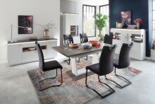 Beistellschrank >Bello< in Weiß matt aus Holzwerkstoff - 150x125x37cm (BxHxT)