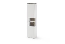Glasvitrine >Bello< in Weiß matt aus Holzwerkstoff - 50x208x37cm (BxHxT)