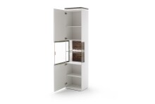 Glasvitrine >Bello< in Weiß matt aus Holzwerkstoff - 50x208x37cm (BxHxT)