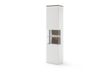 Glasvitrine >Bello< in Weiß matt aus Holzwerkstoff - 50x208x37cm (BxHxT)