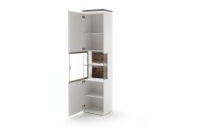 Glasvitrine >Bello< in Weiß matt aus Holzwerkstoff - 50x208x37cm (BxHxT)