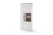 Glasvitrine >Bello< in Weiß matt aus Holzwerkstoff - 90x208x37cm (BxHxT)