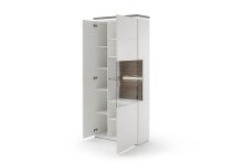 Glasvitrine >Bello< in Weiß matt aus Holzwerkstoff - 90x208x37cm (BxHxT)
