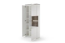Glasvitrine >Bello< in Weiß matt aus Holzwerkstoff - 90x208x37cm (BxHxT)