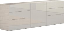 Sideboard >Mercogliano< in Weiß Hochglanz - 170x60.5x40cm (BxHxT)