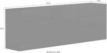 Sideboard >Mercogliano< in Anthrazit Hochglanz - 170x60.5x40cm (BxHxT)