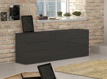 Sideboard >Mercogliano< in Anthrazit Hochglanz -...