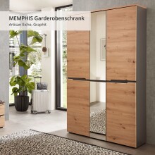 Garderobenschrank >Meagan< in Artisan Eiche - 105x192x38cm (BxHxT)
