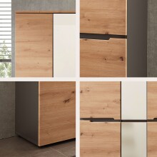Garderobenschrank >Meagan< in Artisan Eiche - 105x192x38cm (BxHxT)