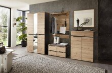 Garderobenschrank >Meagan< in Artisan Eiche - 105x192x38cm (BxHxT)