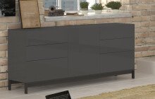 Sideboard >Mercogliano< in Anthrazit Hochglanz -...