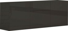 Sideboard >Mercogliano< in Anthrazit Hochglanz - 170x60.5x40cm (BxHxT)