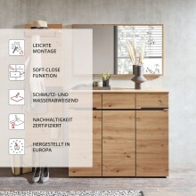 Schuhschrank >Meagan< in Artisan Eiche - 120x107x38cm (BxHxT)