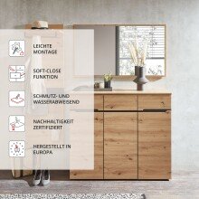 Schuhschrank >Meagan< in Artisan Eiche - 120x107x38cm (BxHxT)