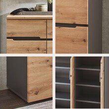 Schuhschrank >Meagan< in Artisan Eiche - 120x107x38cm (BxHxT)