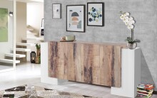 Sideboard >Pinerolo< in Weiß-Hochglanz/Ahorn...