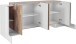 Sideboard >Pinerolo< in Weiß-Hochglanz/Ahorn - 210x85x45cm (BxHxT)