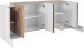 Sideboard >Pinerolo< in Weiß-Hochglanz/Ahorn - 210x85x45cm (BxHxT)