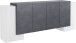 Sideboard >Pinerolo< in Weiß-Hochglanz/Schiefer - 210x85x45cm (BxHxT)