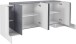 Sideboard >Pinerolo< in Weiß-Hochglanz/Schiefer - 210x85x45cm (BxHxT)