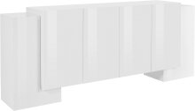 Sideboard >Pinerolo< in Weiß-Hochglanz - 210x85x45cm (BxHxT)