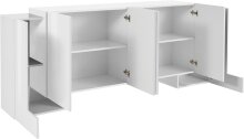 Sideboard >Pinerolo< in Weiß-Hochglanz - 210x85x45cm (BxHxT)