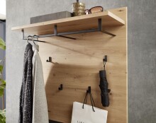 Garderobenpaneel >Meagan< in Artisan Eiche - 80x118x30cm (BxHxT)