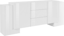 Sideboard >Pinerolo< in Weiß-Hochglanz - 210x85x45cm (BxHxT)