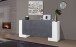Sideboard >Pinerolo< in Weiß-Hochglanz/Schiefer - 210x85x45cm (BxHxT)
