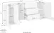 Sideboard >Pinerolo< in Weiß-Hochglanz - 210x85x45cm (BxHxT)