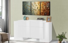Sideboard >Pinerolo< in Weiß-Hochglanz -...