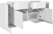 Sideboard >Pinerolo< in Weiß-Hochglanz - 170x85x45cm (BxHxT)