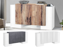 Sideboard >Pinerolo< in Weiß-Hochglanz -...