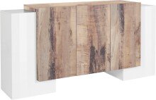 Sideboard >Pinerolo< in Weiß-Hochglanz/Ahorn - 170x85x45cm (BxHxT)