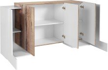 Sideboard >Pinerolo< in Weiß-Hochglanz/Ahorn - 170x85x45cm (BxHxT)