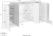 Sideboard >Pinerolo< in Weiß-Hochglanz/Ahorn - 170x85x45cm (BxHxT)