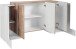 Sideboard >Pinerolo< in Weiß-Hochglanz/Ahorn - 170x85x45cm (BxHxT)